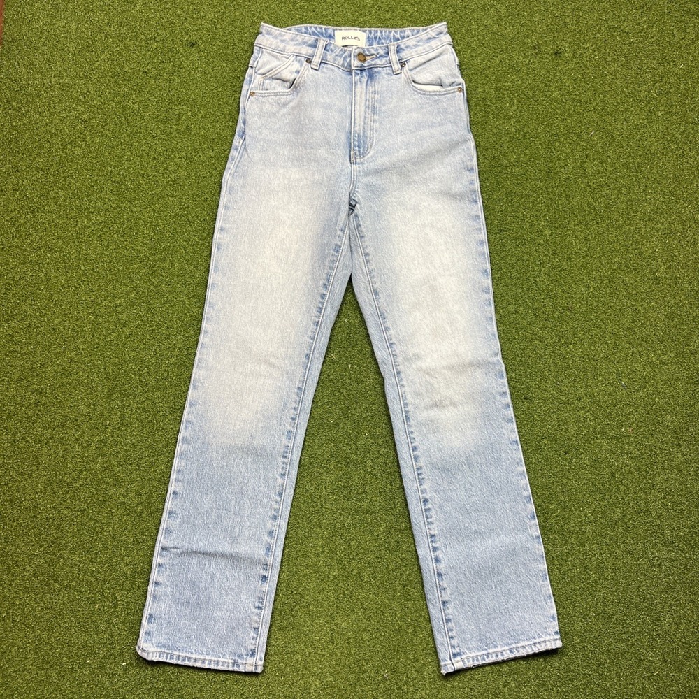 ROLLA'S Original High Rise Straight in G'Day Mate Jeans Size 25 Au 7